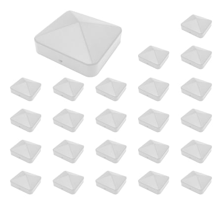 Nuvo Iron 4-in x 4-in USA White Eazy-Cap Steel Pyramid Post Cap - MP24 US-PCP11WECMP24