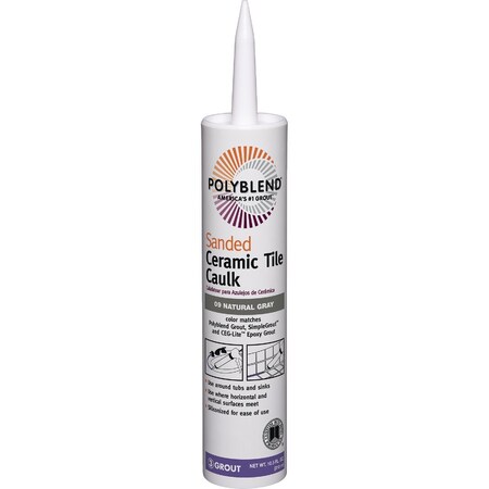 Custom Building Products Polyblend 10.5 Oz. No, 09 Natural Gray Sanded Ceramic Tile Caulk PC0910S-6