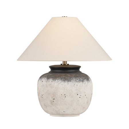 Troy Lighting Unearthed 1 Light Table Lamp in Patina Brass and Ceramic Flamed White Finish PTL1723-PBR/CFH