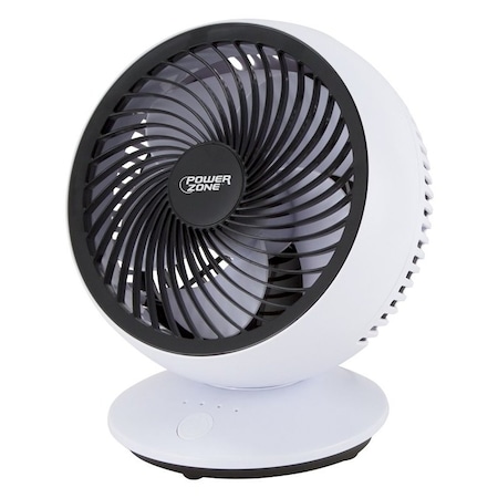 Powerzone Oscillating Table Fan, USB, White, 6In QT-U608C