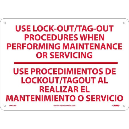 Nmc Use Lock-Out/Tag-Out Procedures Sign - Bilingual M402RB