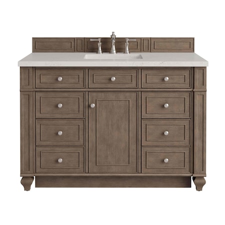 James Martin Vanities Bristol 48" Sgl Vanity, Whitewashed Walnut, w/3 CM Siberian Silestone Top w/FreePower WirelessCharger 157-V48-WW-FSFR