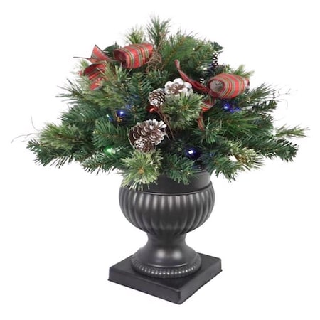Celebrations 2 ft. Full LED 35 ct Twig Pine Bow Color Changing Porch Bush 09-04003A