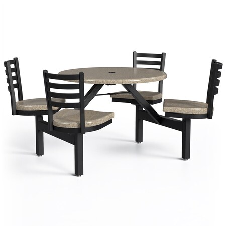 Palmer Hamilton Picnic Table, Fiberglass, Brown PH-4S36RD-CAPBCAP