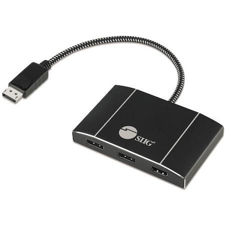 Siig AC CE-DP0N11-S1 Triple 4K DisplayPort 1.4 to 2 DP & HDMI MST Hub Splitter CE-DP0N11-S1