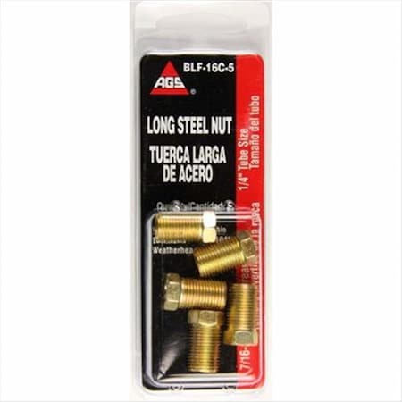 Ags BLF16C5 Brake Line Fitting Long Steel Nut 0.25 In. A79-BLF16C5