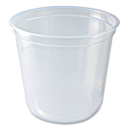 Fabri-Kal Microwavable Deli Containers, 24 oz, 4.6 Diameter x 4.1 h, Clear, Plastic, 500PK PK24TC