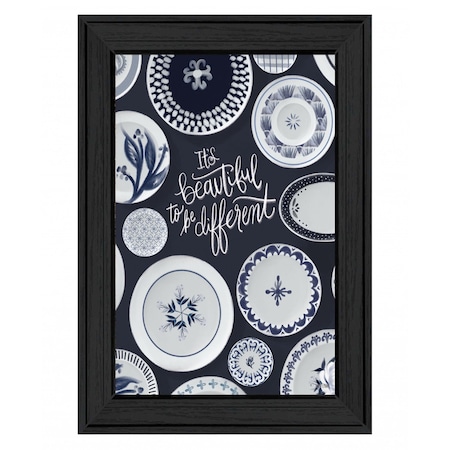 Homeroots Its Beautiful to Be Different 2 Black Framed Print Wall Art 408104