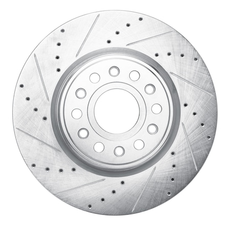 Dynamic Friction Co DFC Brake Rotor - Drilled and Slotted - Silver 631-40120L