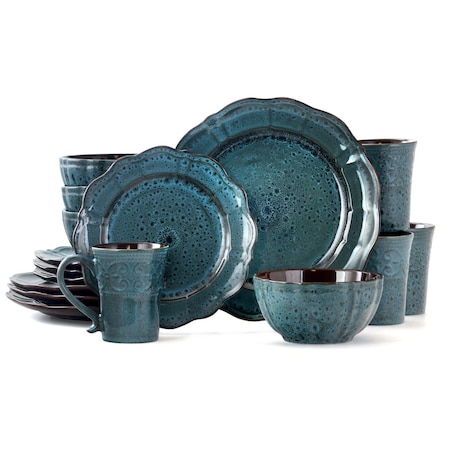 Fastfood 16 Piece Lavish Dinnerware Set with Complete Set - Blue, 4PK FA2614804
