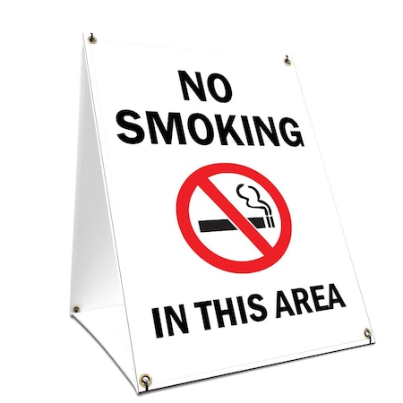 Signmission No Smoking In This Area, 36 Inch x 24 Inch A-frame Yard Sign, Plastic Sign SBC-2436-No Smoking In This Area