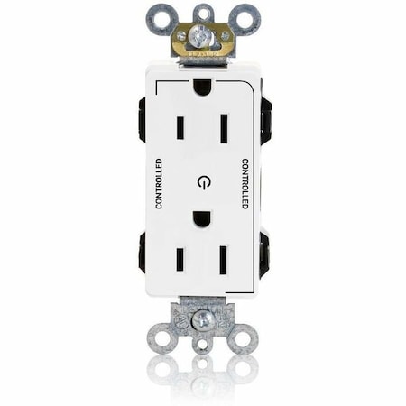 Leviton Straight Blade Receptacle, 5-15R, 15 A, 125V AC, Flush Mount, Self-Grounded M1626-2SW
