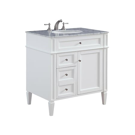 Elegant Decor 32 in. Single Bathroom Vanity Set, White VF-1024