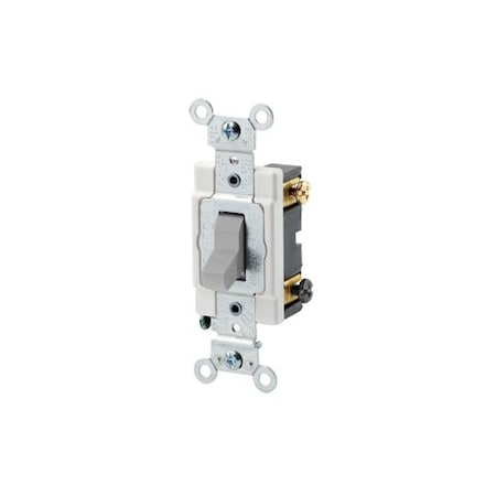 Leviton WallSwitch, 1hp, Toggle, 20A, Gray, PK10 CSB4-20G