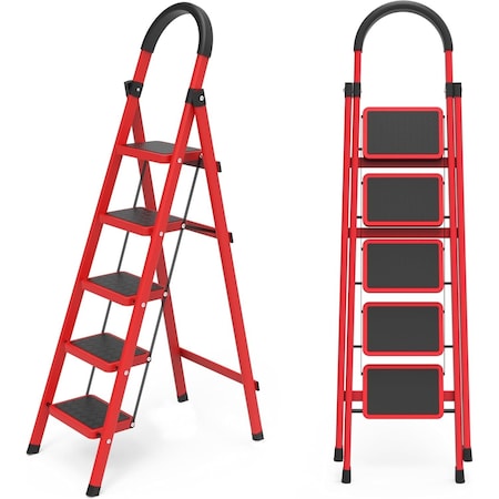 Wrightmaster 4.4 ft. Aluminum Lightweight Step Ladder, 9 ft. Reach with Non-Marring Feet, 300 lb. Capacity ZoroJLHWBT-HS
