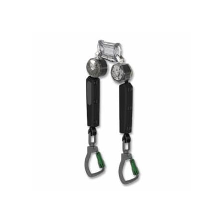 Msa Safety V-TEC Personal Fall Limiter, Twin Leg, 6 ft, 400 lb Load Cap, ALTAKS Top Connector, TLALTAK 454-VTOHW-012-RC-A