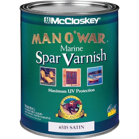Mccloskey Man OWar Satin Low VOC Marine Spar Interior & Exterior Varnish Quart 080.0006535.005