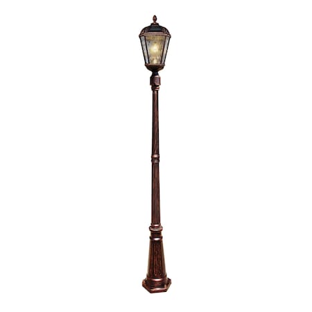 Gama Sonic Royal Bulb Solar Lamp Post, GS Solar Light Bulb, Single Lamp, Brushed Bronze 98B101