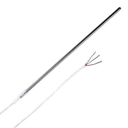 Omega RTD Probe, Insulated Wire & Shrink-Tube, Stripped Leads, -200 degC to 600 degC, Class A, 0.25 " x 3 PR-10E-3-100-1/4-3