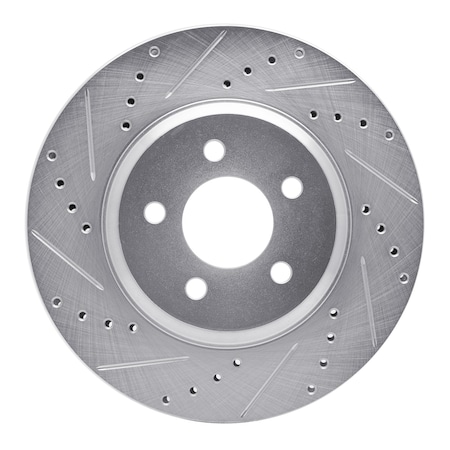 Dynamic Friction Co DFC Brake Rotor - Drilled and Slotted - Silver 631-54057L