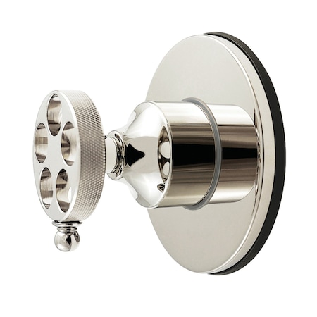 Kingston Brass Single-Handle Six-Way Diverter Valve with Knurled Handle and Round Trim Kit, Polished Nickel KS4036RKZ