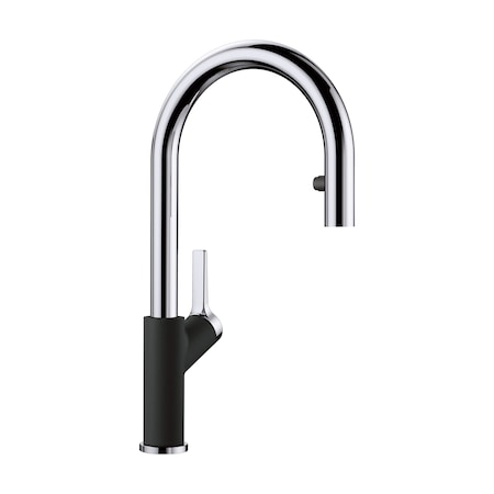 Blanco Urbena Pull-Down 1.5 GPM, Chrome/Coal Black 526398
