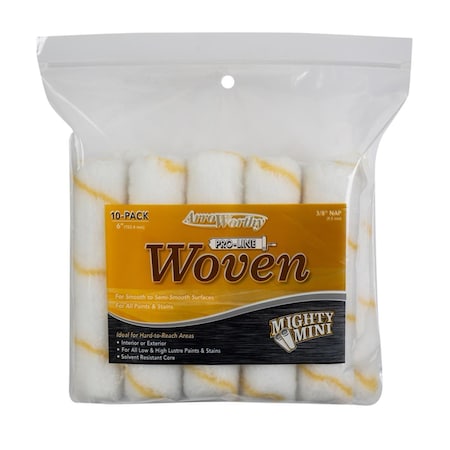 Arroworthy 0.38 x 6.5 in. Pro-Line Mighty Mini Fabric Mini Paint Roller Cover - Pack of 10 1001966