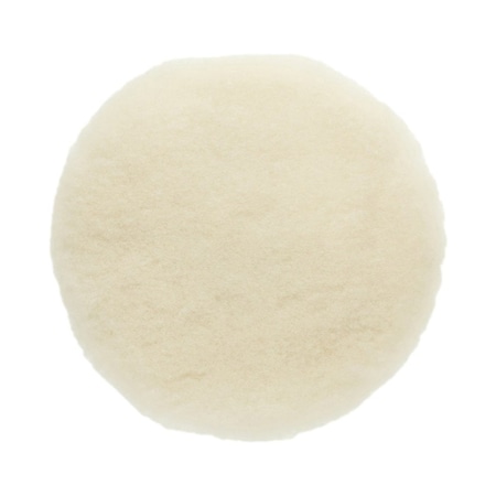Mirka Abrasives Polishing Pad, 7-1/2 in Dia, Hook and Loop Attachment, Lambs Wool Pad, White MPADLW-7.5