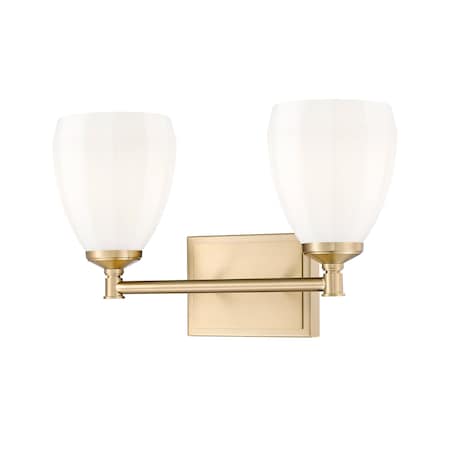 Z-Lite Oren 2-Light Vanity, 16 in W, Modern Gold 7004-2V-MGLD
