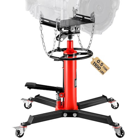 Vevor Transmission Jack 1100 lbs 2-Stage Hydraulic High Lift Vertical Telescopic 1100REDJACK