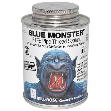 Blue Monster Pipe Thread Sealant Brush-Top Can, Low VOC, White 76003