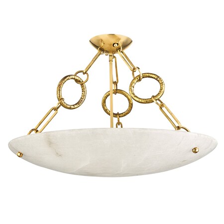 Corbett Lighting Yadira 6 Light Semi Flush 26 In. Vintage Brass 420-06-VB