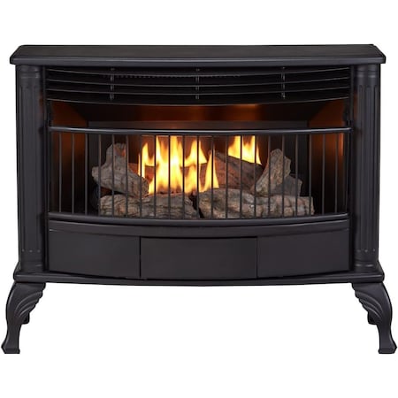 Bluegrass Living Vent Free Natural Gas Stove, 25,000 BTU, Remote Control, Black Finish BQSN25R