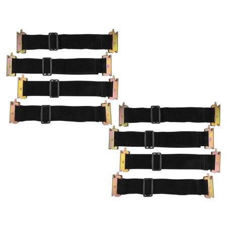 Mytee Products 8 Pcs 12in-22in Adjustable E-Track Bungee Tie-Down Straps for Enclosed Trucks, 2PK ETK-BUNGEE-ADJ2x2