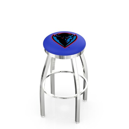 Holland Bar Stool Co 25" Chrome DePaul Swivel Bar Stool, Accent Ring L8C2C25DePaul