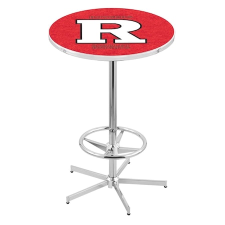 Holland Bar Stool Co 42" Chrome Rutgers Pub Table, 36" dia. Top L216C4236Rutger