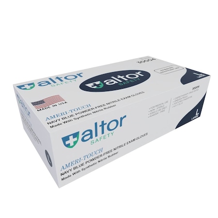 Altor Safety Disposable Gloves, 4 mil Palm, Nitrile, Powder-Free, L, 100 PK, Green 30004G