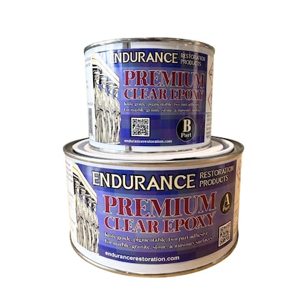 Endurance Restoration Products Premium Clear Two Part Knife-grade Epoxy. Pigmentable for Customization. For use on Marble, Granite EPCE