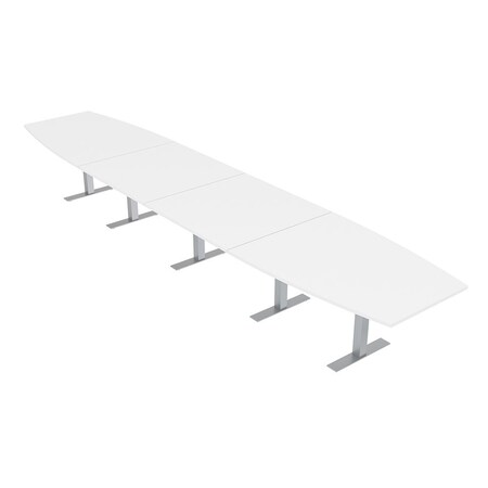 Skutchi Designs 20 Person Conference Table With Power Unit | 20' Boat Table | Harmony Series HAR-BOT-48X240-T-W960-NA