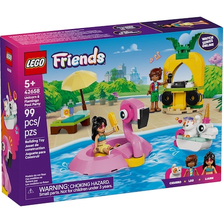Lego Friends Unicorn and Flamingo Pool Party Building Set Multicolored 99 pc 42658