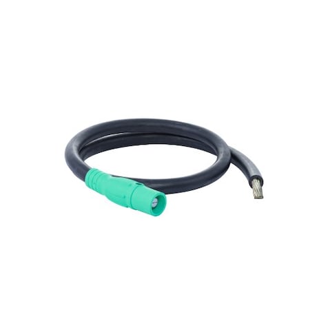 Power Assemblies Type W Pigtail 400A 4/0 AWG Series 16 Male Camlock to Tinned 6 ft, Green 40TW16006MTG