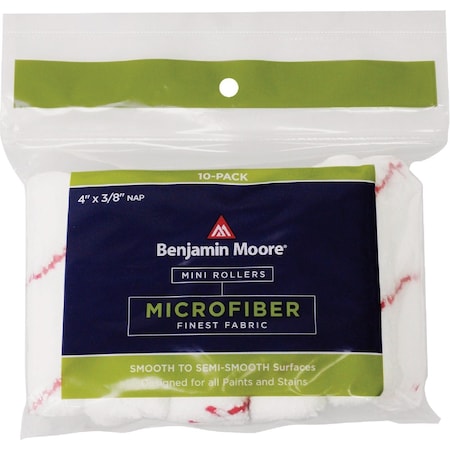 Benjamin Moore Premier 4'' x 3/8'' Microfiber Mini Roller Covers, 10PK U66201-018