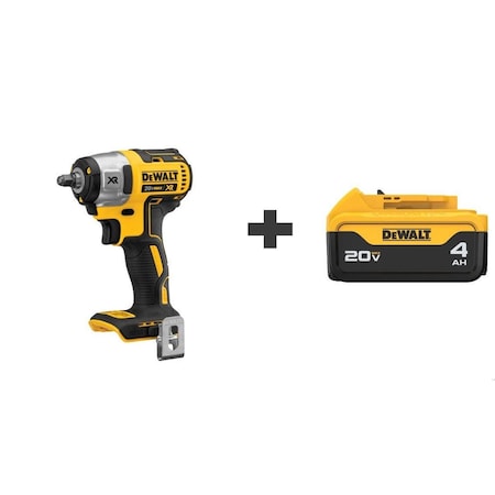 Dewalt Impact Wrench, Cordless, 20VDC, Battery DCF890B/DCB204