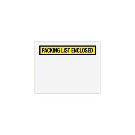 Bubblefast 7 x 5 1/2'' Yellow Panel Face ''Packing List Enclosed'' Envelopes, 1000PK BFPL456