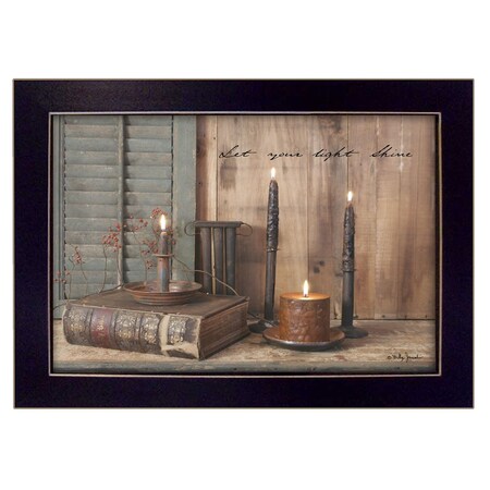 Homeroots Let your Light Shine Black Framed Print Wall Art 415266