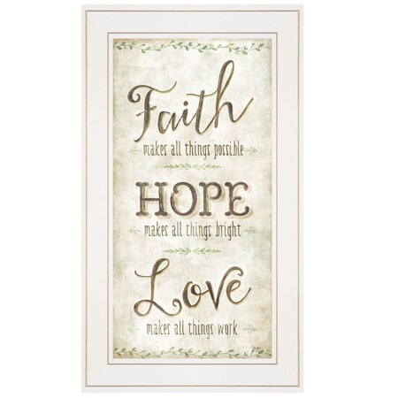 Homeroots Faith 1 White Framed Print Wall Art 405429