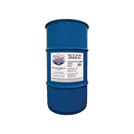 Lucas Oil Lithium Grease, 120 lb, Drum, Red 10028