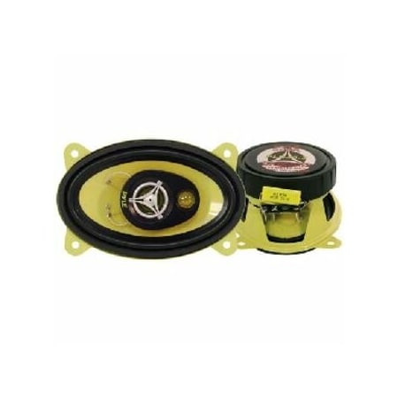 Pyle Car Three-Way Speaker System - 4x6Inch 180W, 4Ohm, 30Oz Magnet, Fits Standard OEM Mount PLG46.3