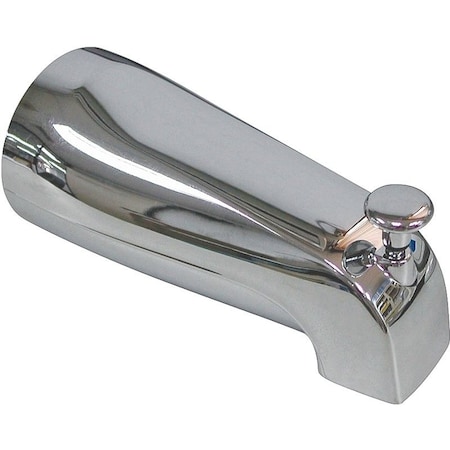 Prosource Bathtub Spout, 5-3/8 in L, 1/2 in Connection, IPS, Zinc, Chrome Plated PMB-046