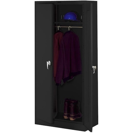 Tennsco Wardrobe Storage Cabinet, 78 in H, 36 in W, Black, 0 Drawers 7818WBK